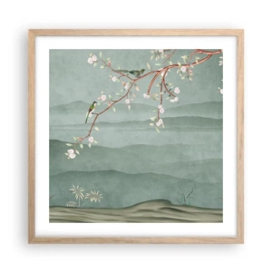 Plakát v rámu světlý dub - Jaro je tady - 50x50 cm