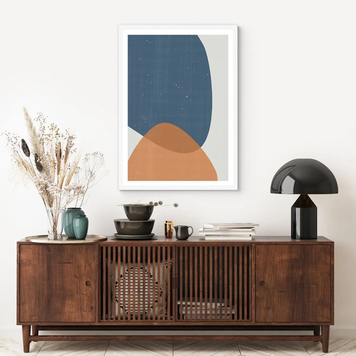 Plakát v bílém rámu - Ovály a vlivy - 70x100 cm