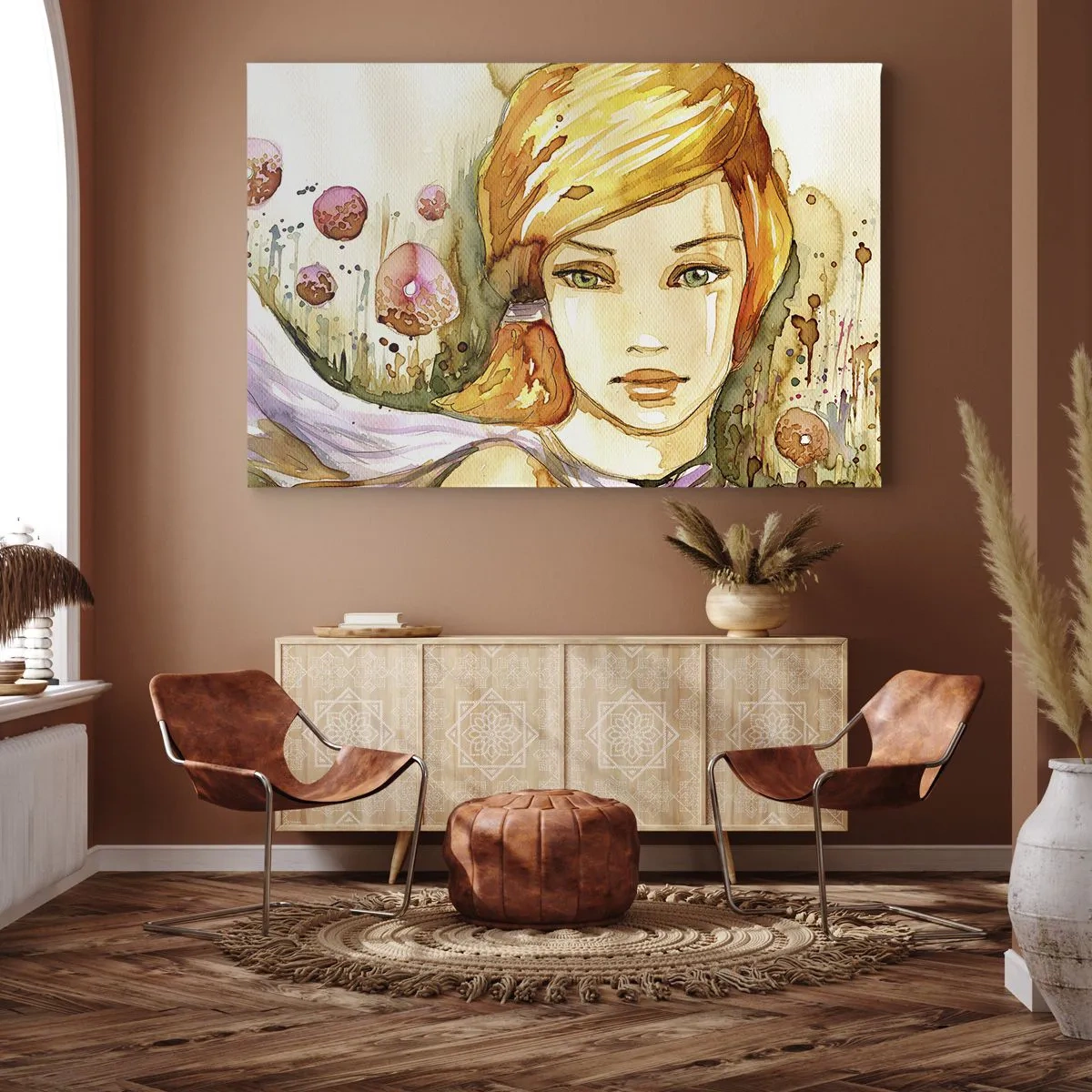 Obraz na plátně - Smaragdový pohled, který zahání hněv - 120x80 cm
