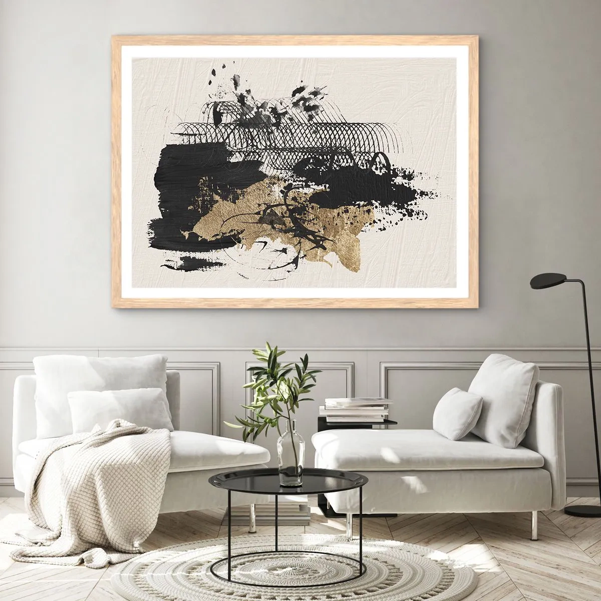 Plakát v rámu světlý dub - Kompozice s vášní - 70x50 cm