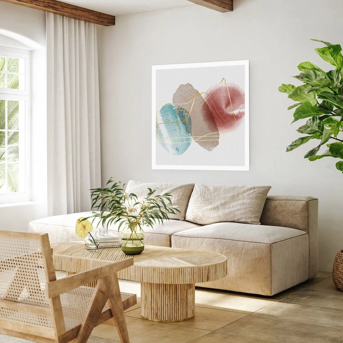 Plakát - Korálky prostoru - 60x60 cm