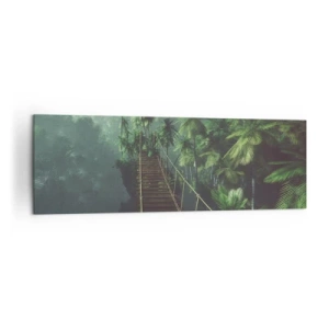 Obraz na plátně - U vodopádu zeleně - 160x50 cm