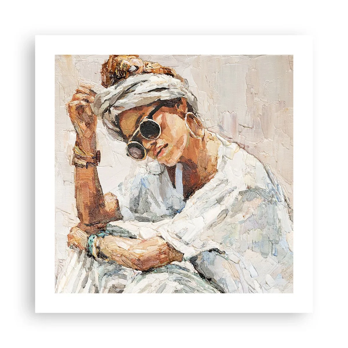 Plakát - Portrét v plném slunci - 50x50 cm