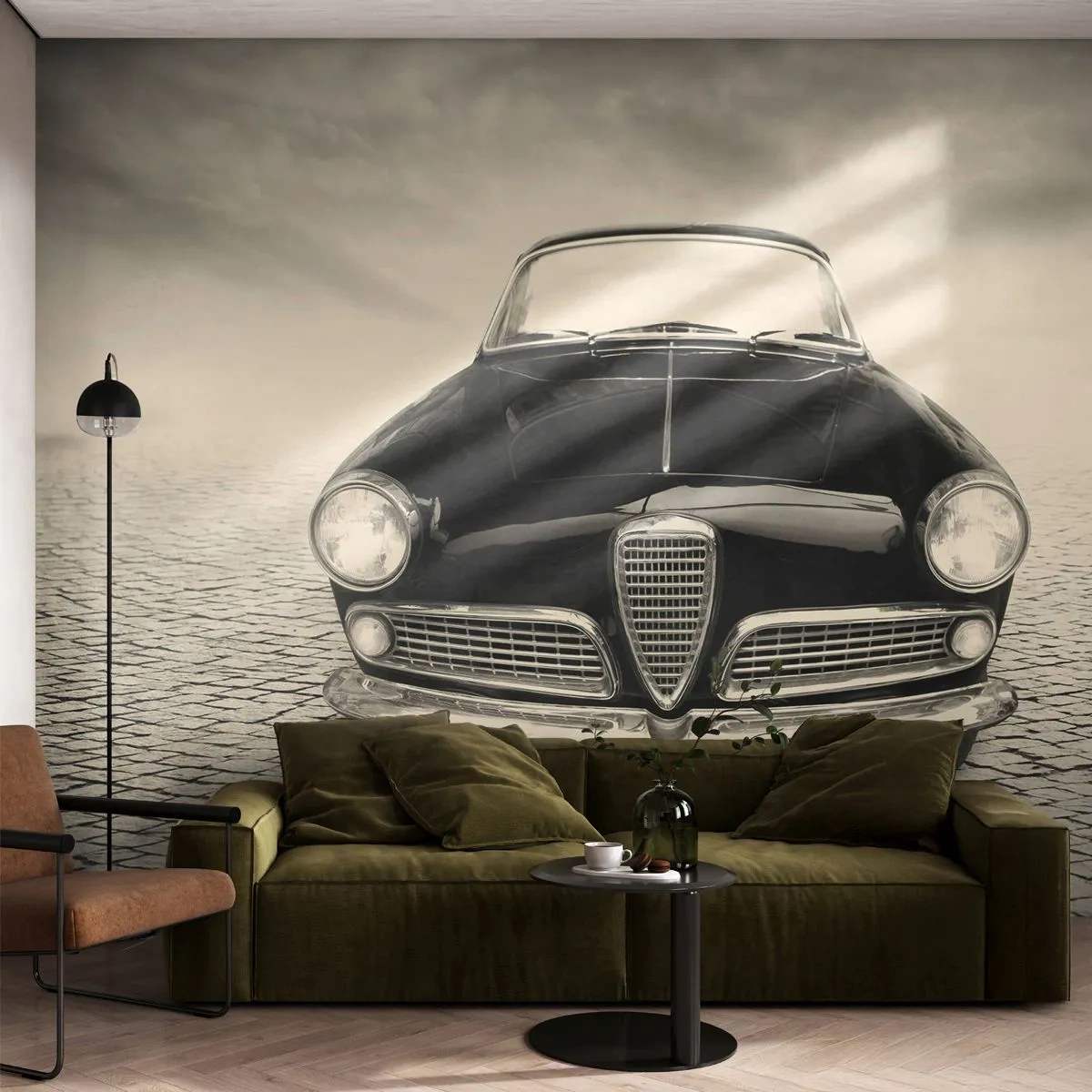 Fototapeta Premium Sand - Jak mě nemilovat? - Auto, Vinobraní, Černý a bílý - 350x256 cm