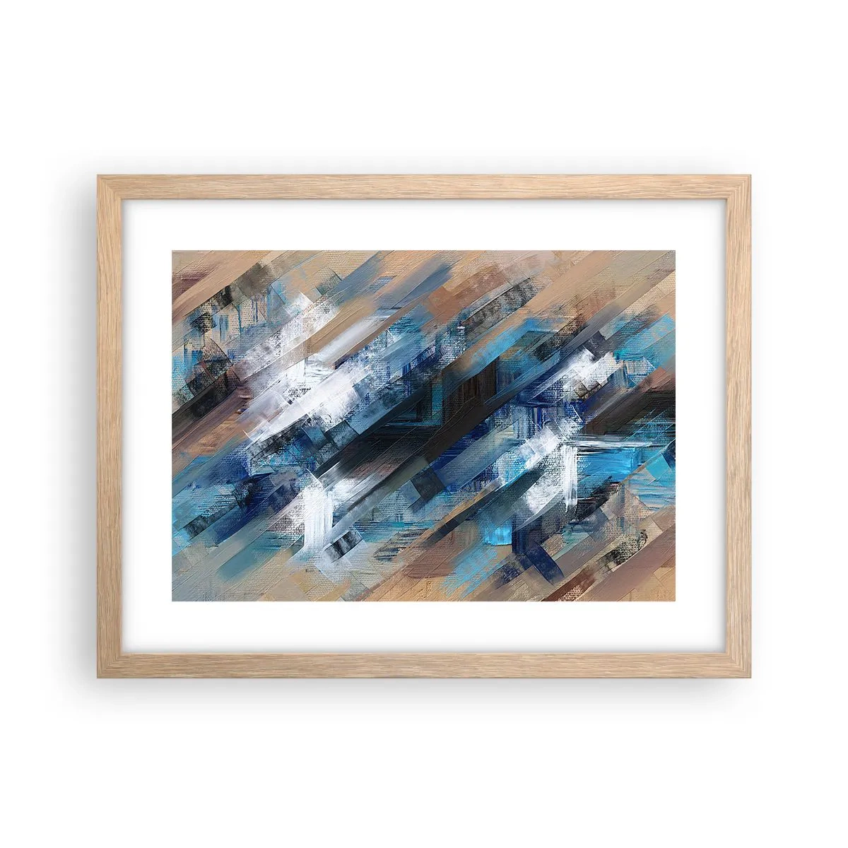 Plakát v rámu světlý dub - Na modrém úkosu - 40x30 cm