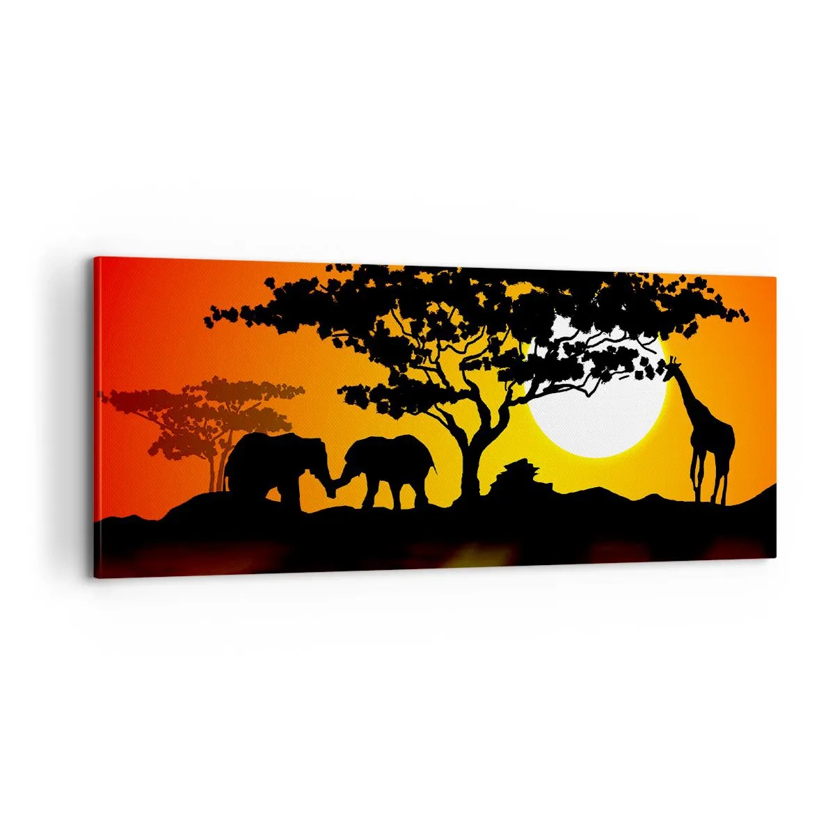 Obraz na plátně - Setkání na savaně - 100x40 cm