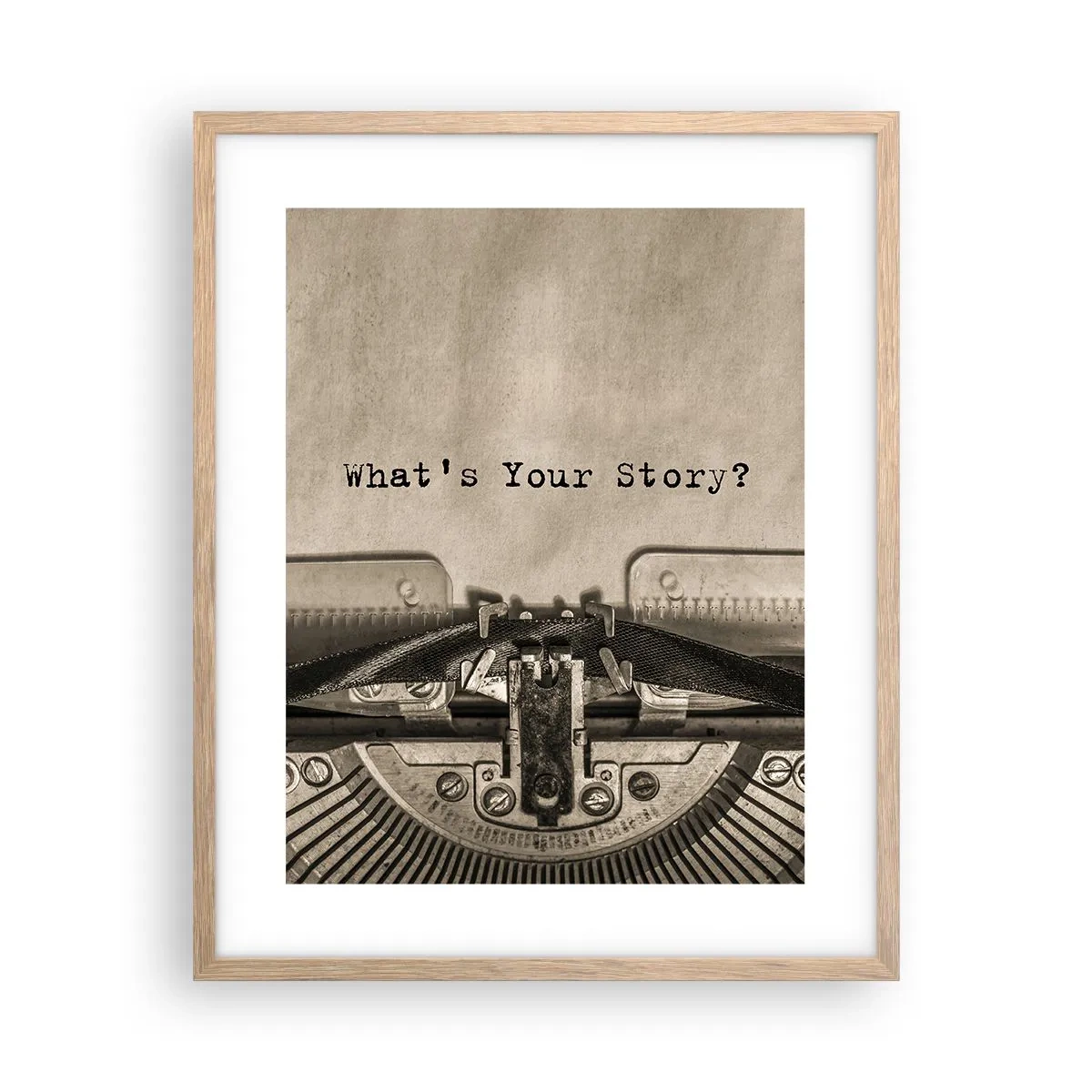 Plakát v rámu světlý dub - Pověz mi - 40x50 cm