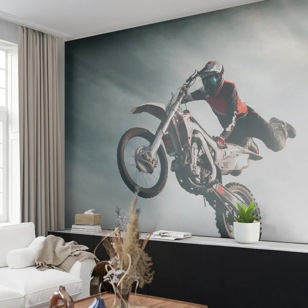 Fototapeta Premium Canvas - Není zábava bez rizika - Motokros, Motorka, Motocyklista - 250x175 cm