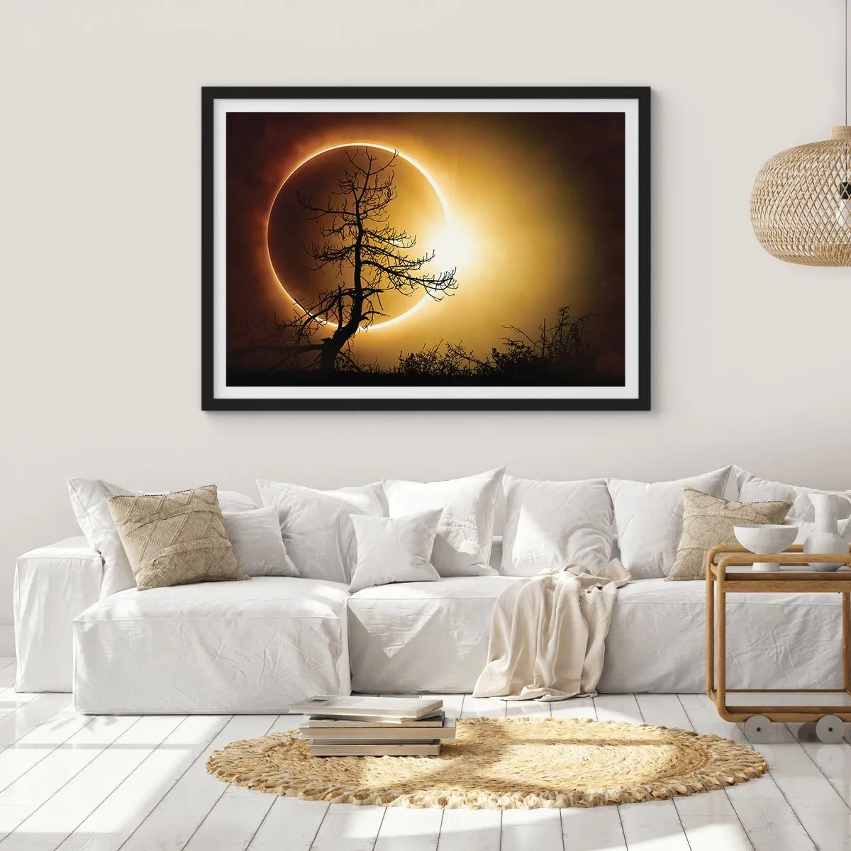 Plakát v černém rámu - Úplné zatmění - 100x70 cm