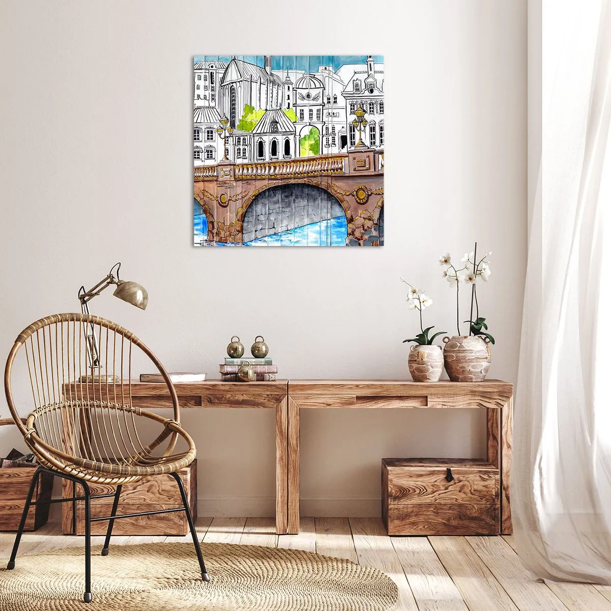 Obraz na plátně - Město jako malované - 60x60 cm