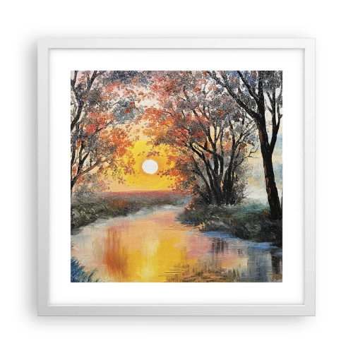 Plakát v bílém rámu - Podzimní nádech - 40x40 cm