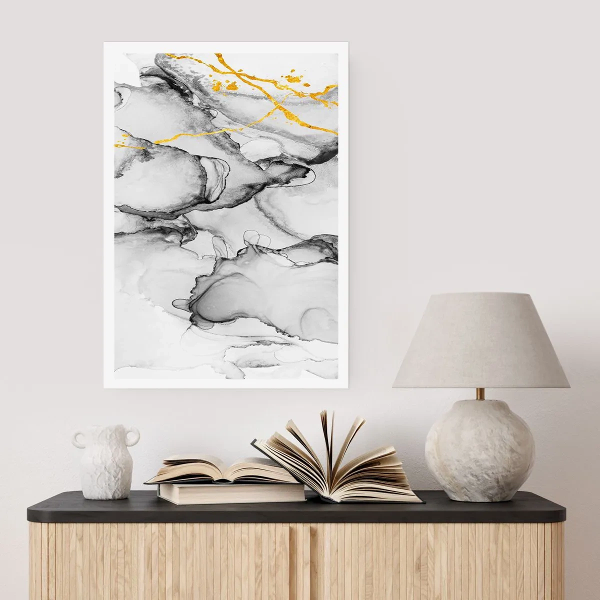 Plakát - Kompozice se zlatým motivem - 50x70 cm