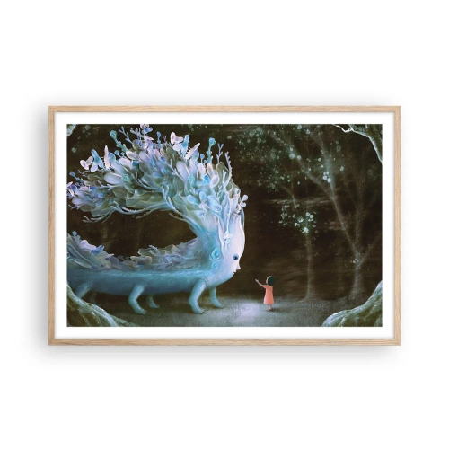 Plakát v rámu světlý dub - Fantastické setkání - 91x61 cm