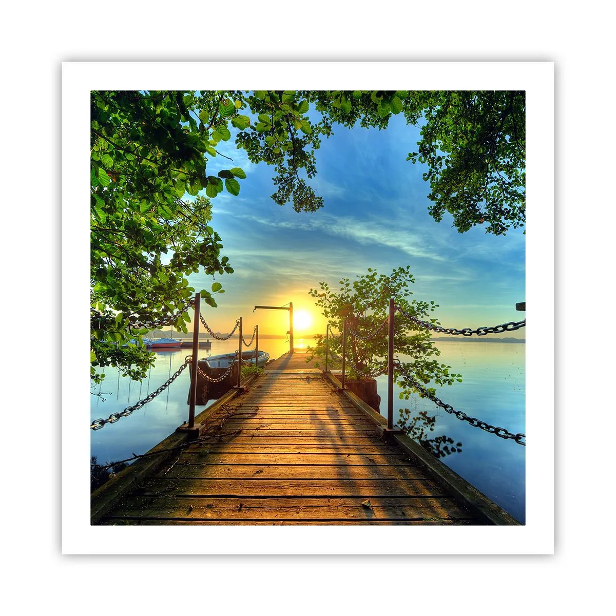 Plakát - Západ u vody - 60x60 cm