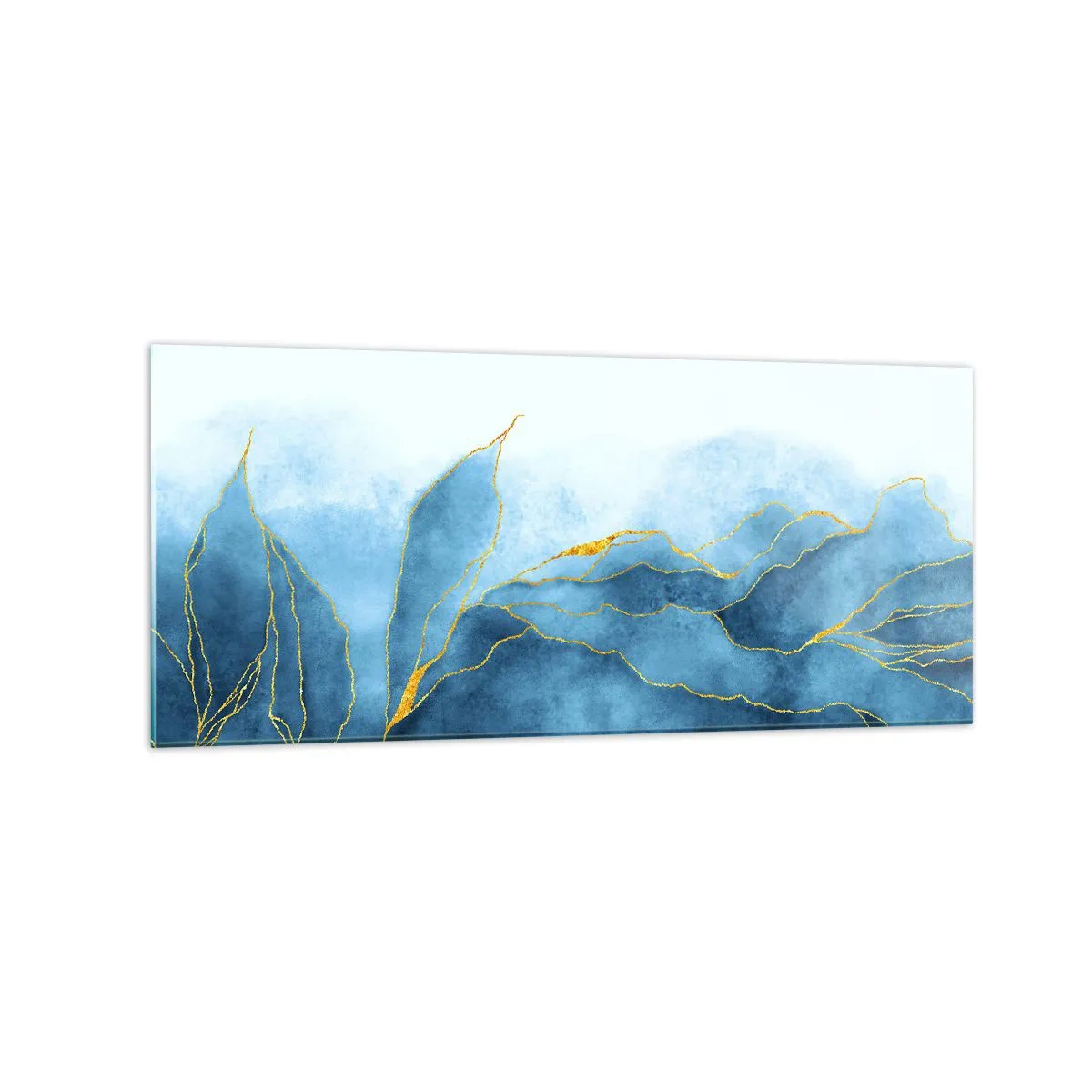 Obraz na skle - Blankyt ve zlatě - 120x50 cm