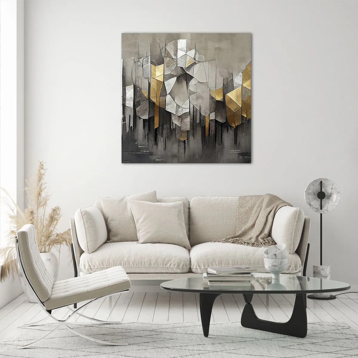 Obraz na skle - Kompozice z ledu a světla - 30x30 cm