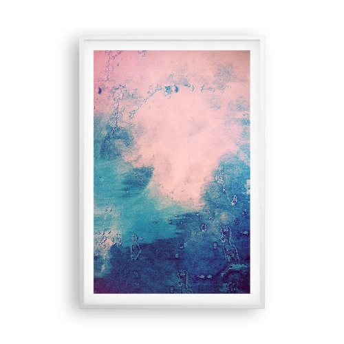 Plakát v bílém rámu - Modrá objetí - 61x91 cm