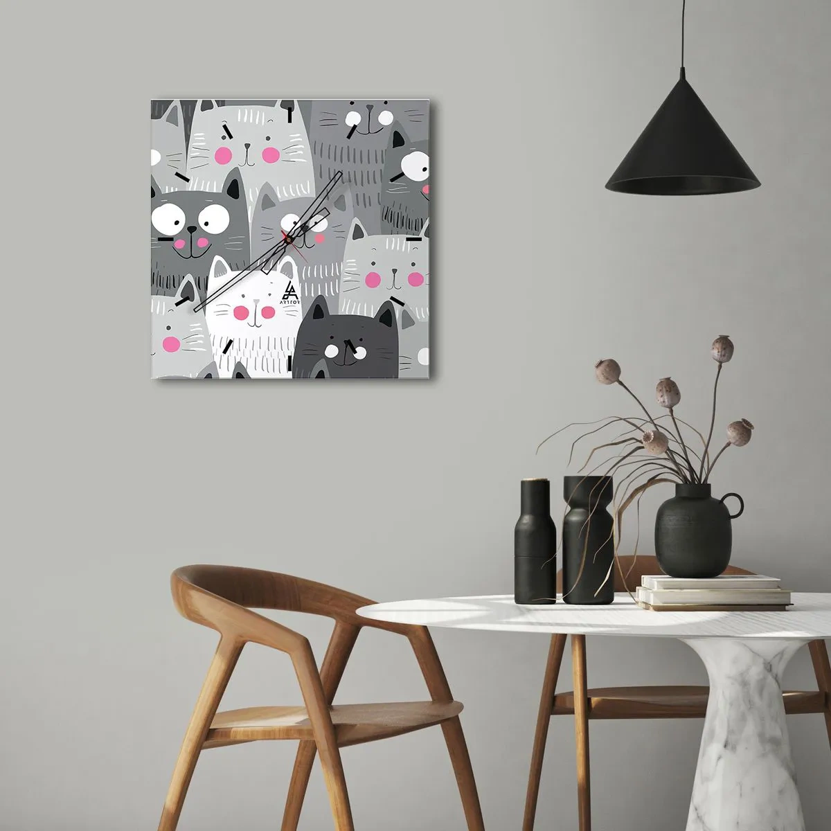 Nástěnné hodiny - Kočičí svět - 30x30 cm