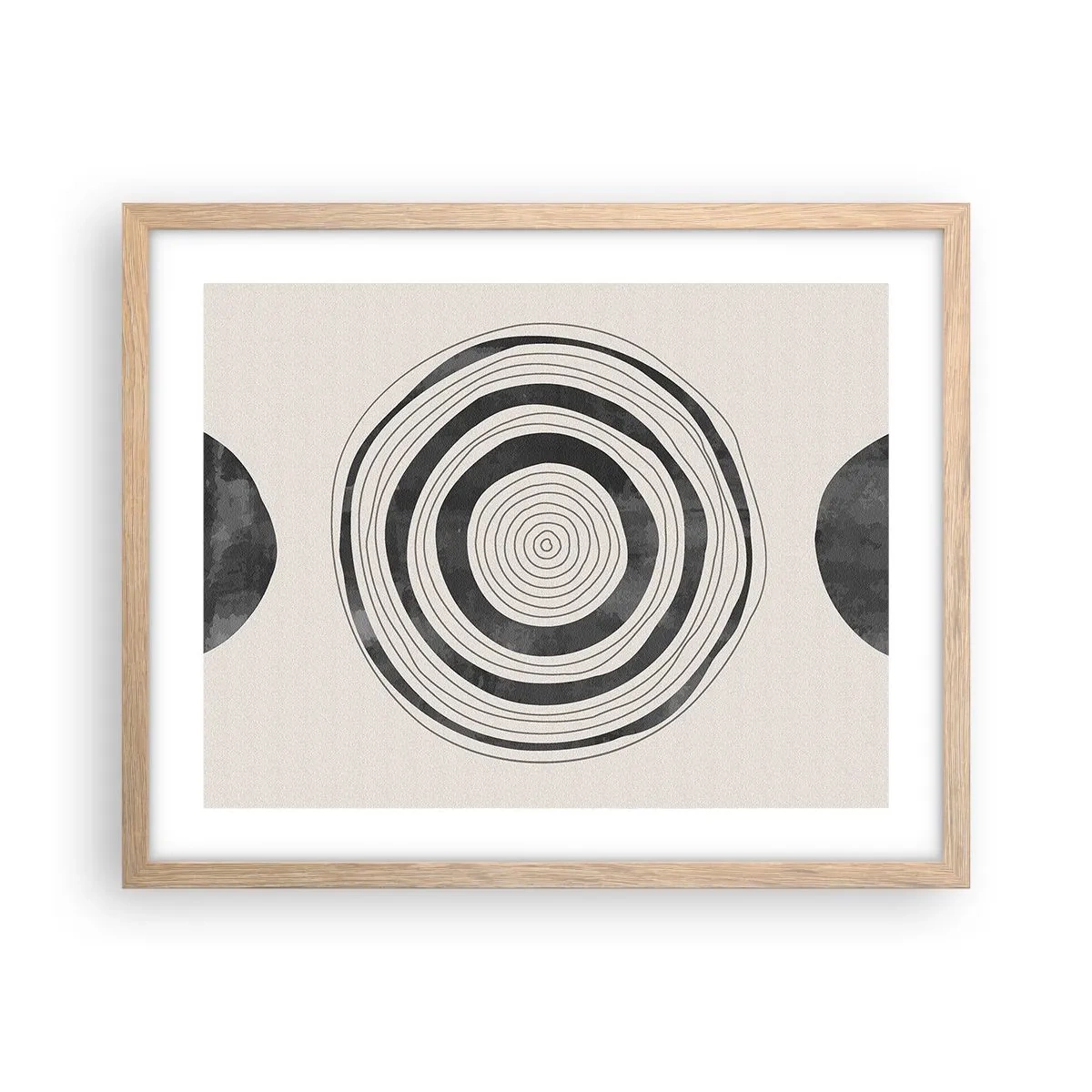 Plakát v rámu světlý dub - Důležité je to, co je uprostřed - 50x40 cm