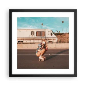 Plakát v černém rámu - Usmějte se! - 40x40 cm