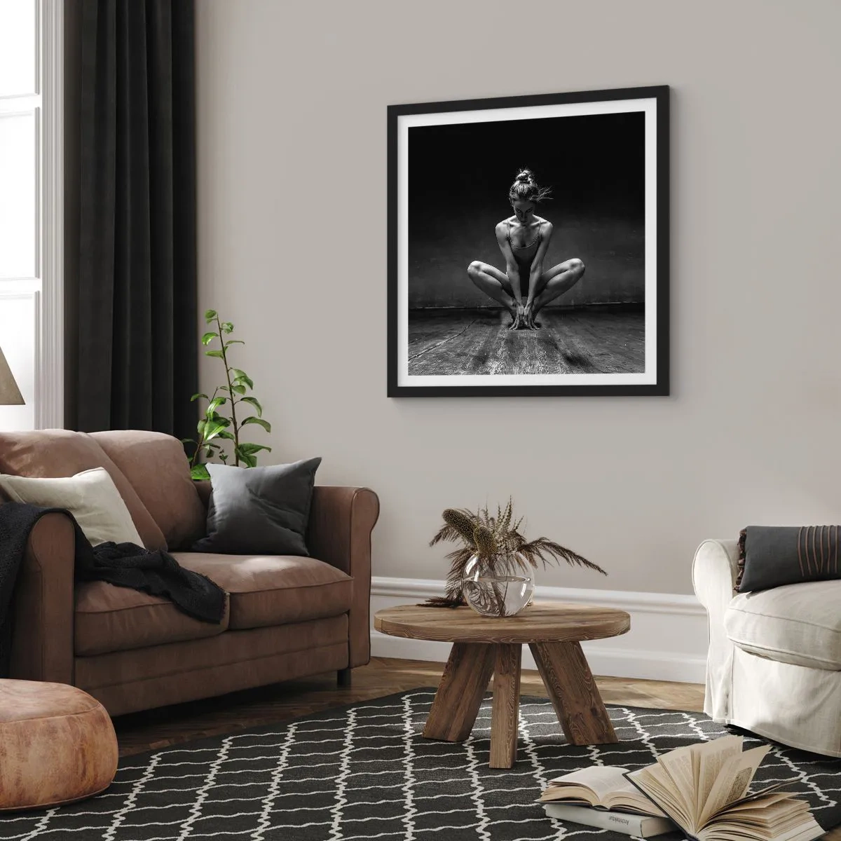 Plakát v černém rámu - Koncentrace taneční energie - 60x60 cm