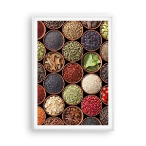 Plakát v bílém rámu - Všechny chutě světa - 70x100 cm