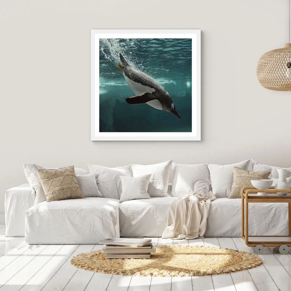 Plakát v bílém rámu - Vítejte v mém světě - 60x60 cm