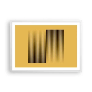 Plakát v bílém rámu - Čtverec protikladů - 70x50 cm