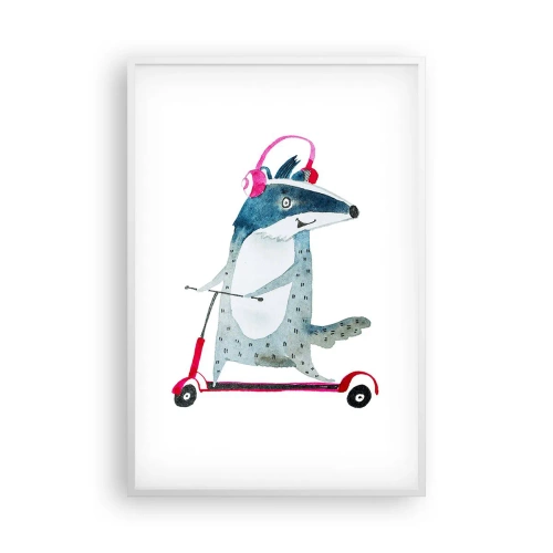 Plakát v bílém rámu - Jezevčí radosti - 61x91 cm