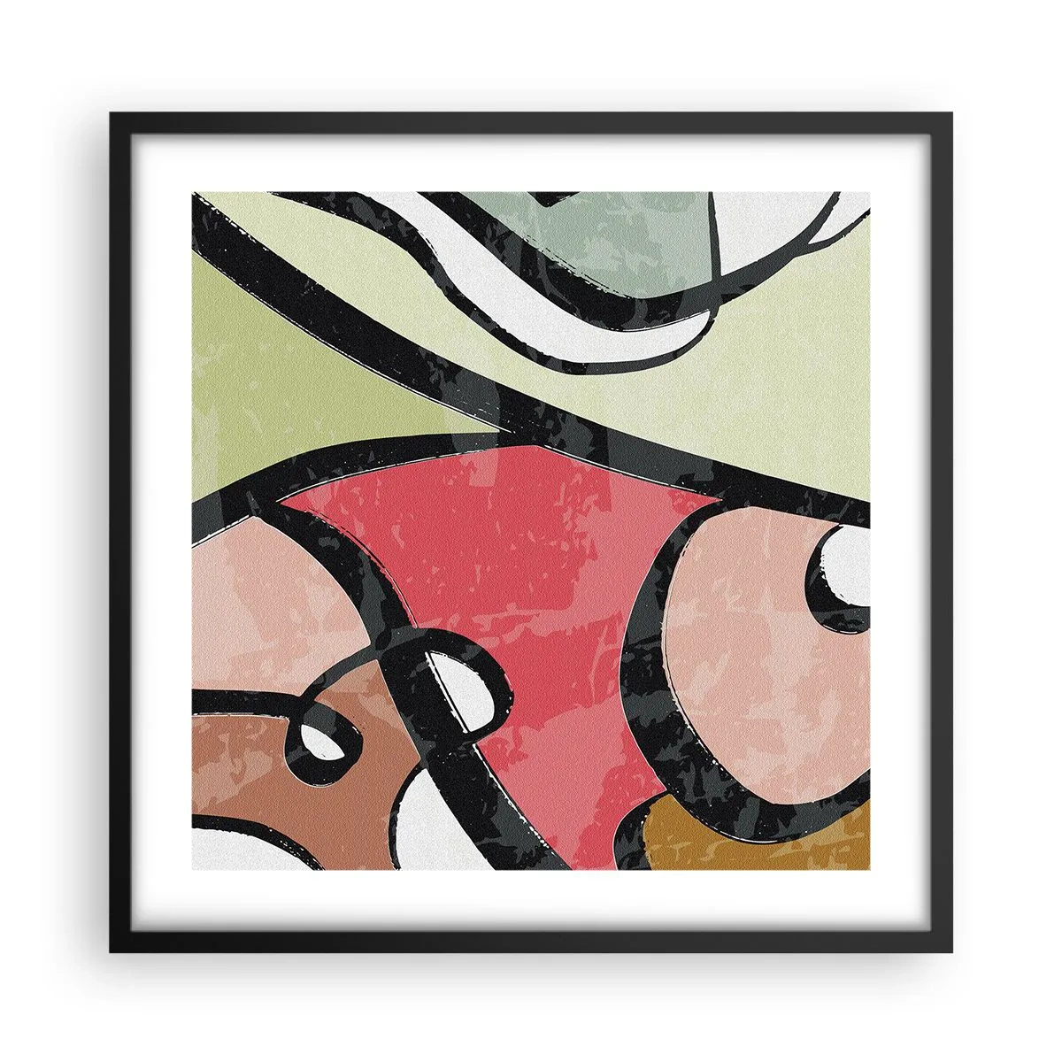 Plakát v černém rámu - Piruety uprostřed barev - 50x50 cm