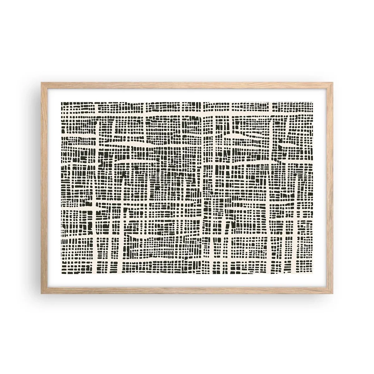 Plakát v rámu světlý dub - Tkaná kompozice - 70x50 cm