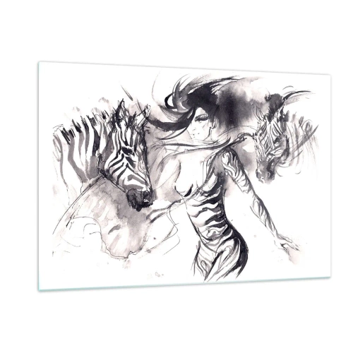 Obraz na skle - Tančící se zebrami - 120x80 cm