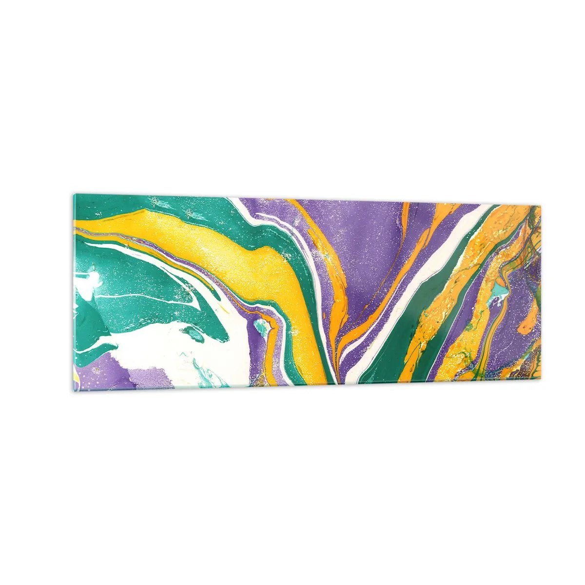 Obraz na skle - Vlny barev - 140x50 cm