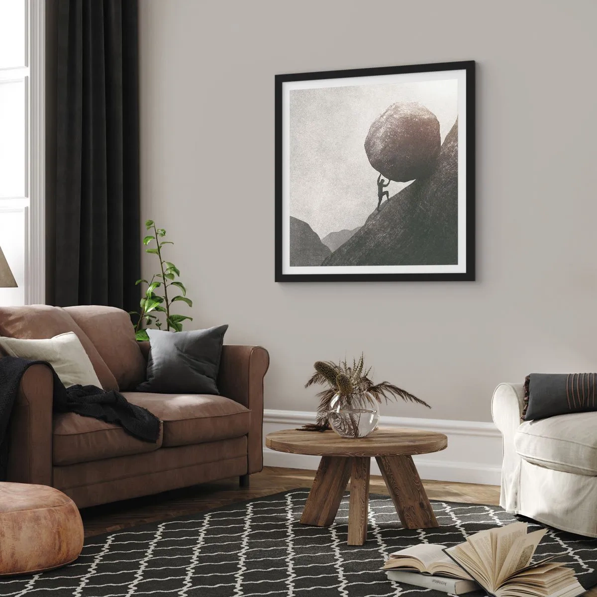 Plakát v černém rámu - Věřím, proti vší naději - 50x50 cm