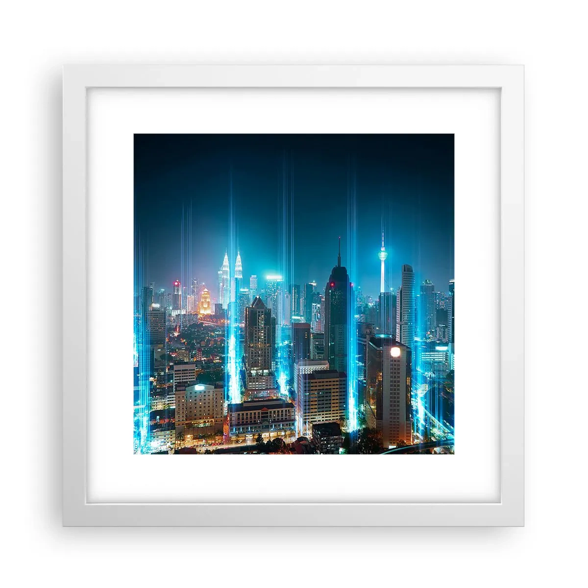 Plakát v bílém rámu - Berlinským způsobem do nebe - 30x30 cm