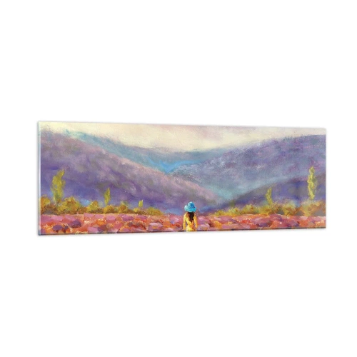 Obraz na skle - V levandulovém světě - 90x30 cm