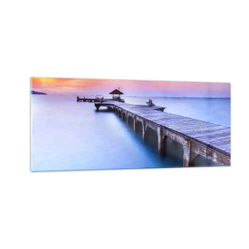 Obraz na skle - Moře klidu až po horizont - 100x40 cm