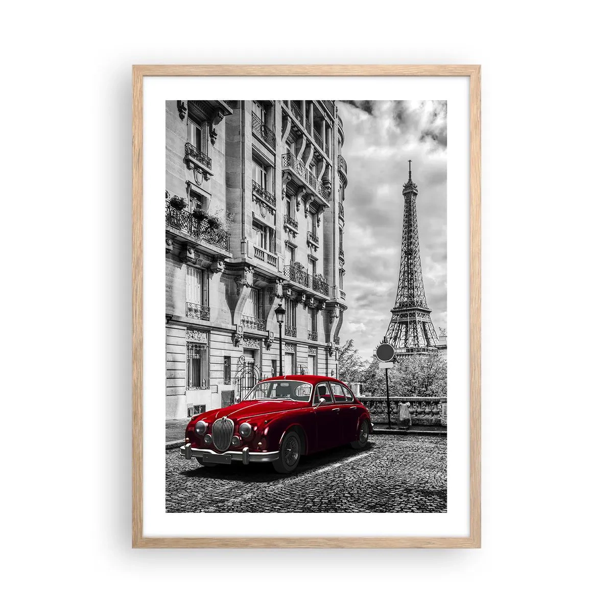 Plakát v rámu světlý dub - Dravec ve městě - 50x70 cm