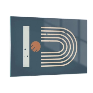 Obraz na skle - Geometrie v námořnické modři - 120x80 cm