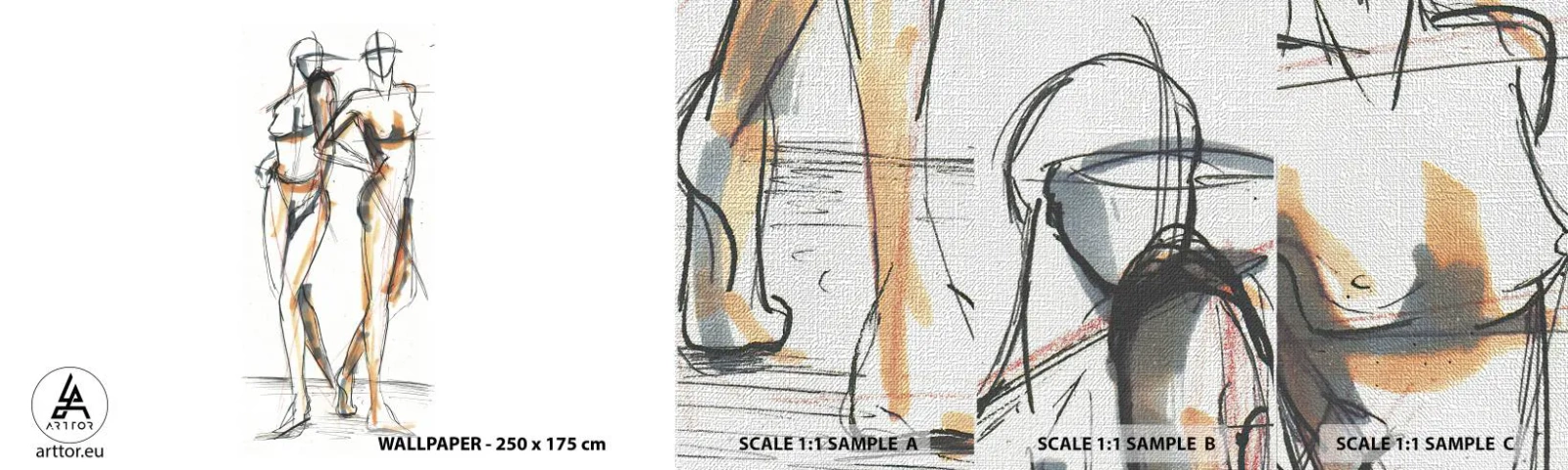 Vzor Fototapety Premium Canvas - Studie šarmu - Grafika, Móda, Moderní umění - 100x30 cm