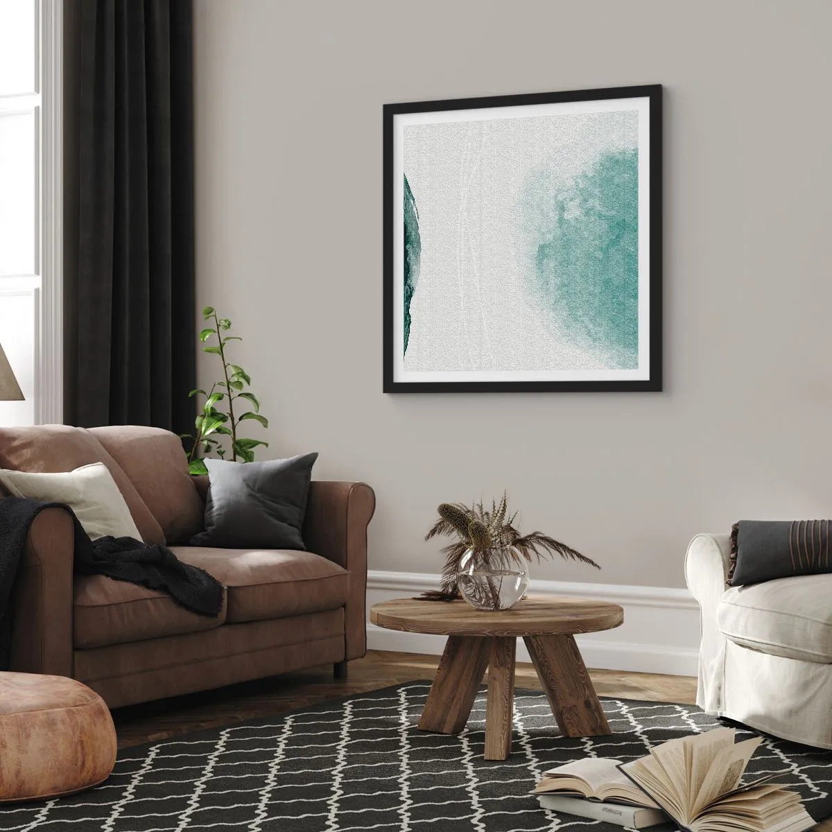 Plakát v černém rámu - Setkání s mlhou - 60x60 cm