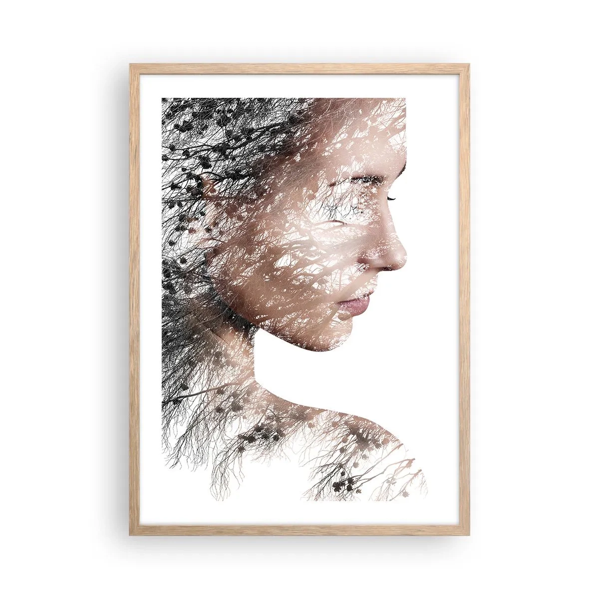 Plakát v rámu světlý dub - Duch lesa - 50x70 cm