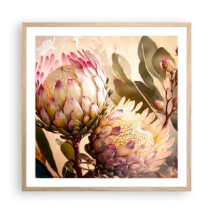 Plakát v rámu světlý dub - Něžně objaté - 60x60 cm