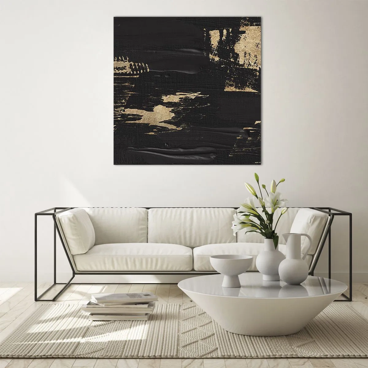 Obraz na skle - Stopa doteku - 70x70 cm