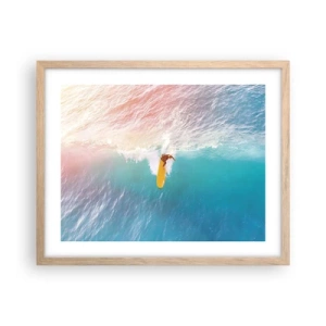 Plakát v rámu světlý dub - Oceanický jezdec - 50x40 cm