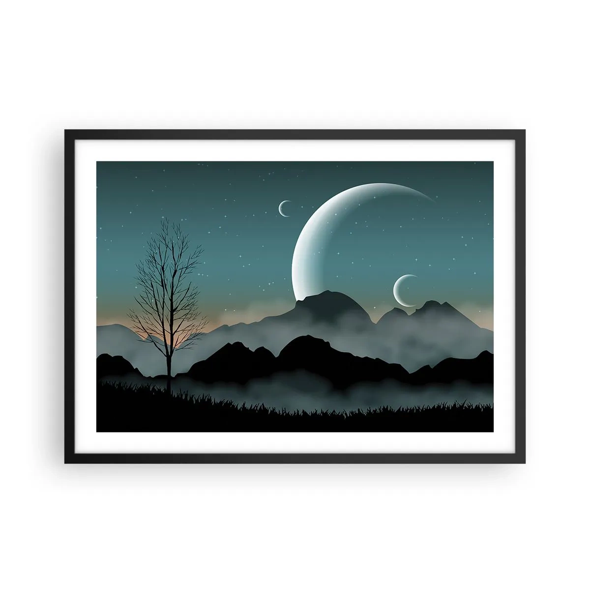 Plakát v černém rámu - Karneval hvězdné noci - 70x50 cm