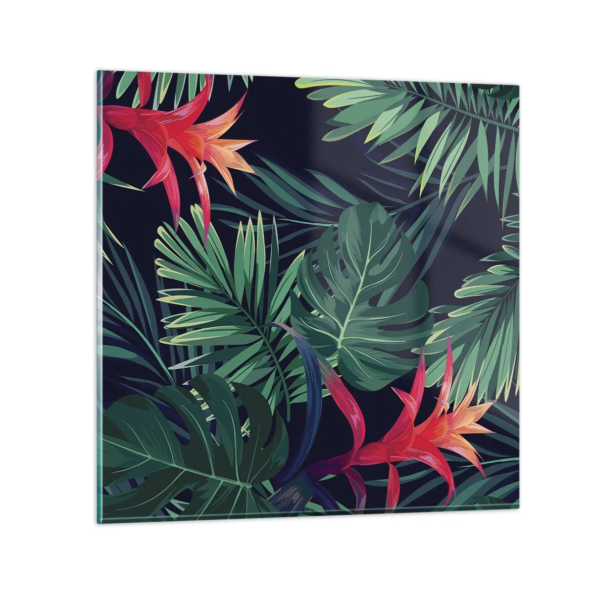 Obraz na skle - Vzplanout v zeleném - 50x50 cm