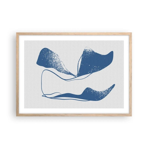 Plakát v rámu světlý dub - Okřídlená abstrakce - 70x50 cm