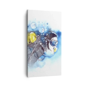 Obraz na plátně - Velká modř - 45x80 cm
