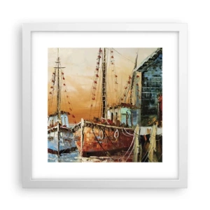 Plakát v bílém rámu - Klidný návrat - 30x30 cm